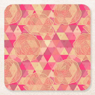 Dessous-de-verre Carré En Papier Motif géométrique de fleur
