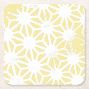 Dessous-de-verre Carré En Papier Motif géométrique jaune citron