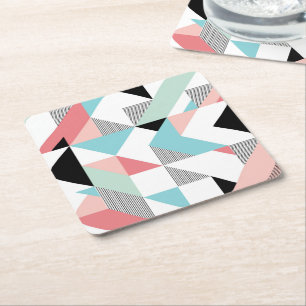 Dessous-de-verre Carré En Papier Motif géométrique moderne