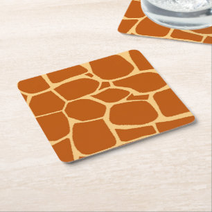 Dessous-de-verre Carré En Papier Motif imprimé girafe