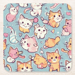 Dessous-de-verre Carré En Papier Motif Kittens