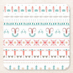 Dessous-de-verre Carré En Papier Motif Lumière Nordique d'Hiver