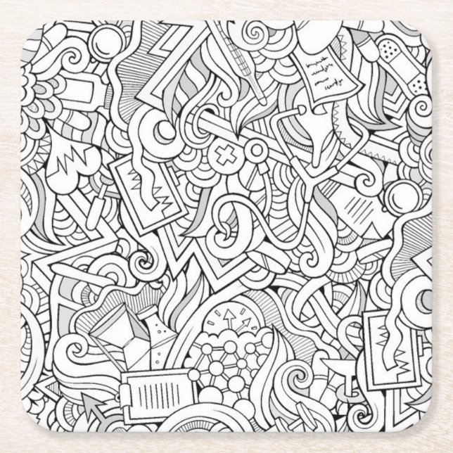 Dessous-de-verre Carré En Papier Motif Médicale de B&W (Devant)