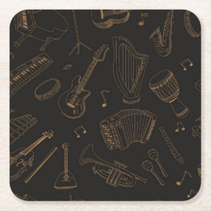 Dessous-de-verre Carré En Papier Motif musical