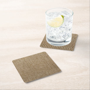 Dessous-de-verre Carré En Papier motif naturel de la forêt de burlap
