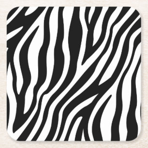 Dessous-de-verre Carré En Papier Motif noir et blanc de rayures d'impression de