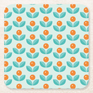 Dessous-de-verre Carré En Papier Motif orange géométrique de style scandinave