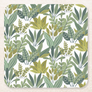 Dessous-de-verre Carré En Papier motif plante