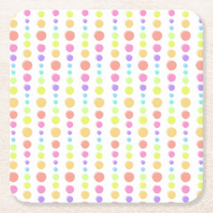 Dessous-de-verre Carré En Papier Motif Rainbow Pastel Dots