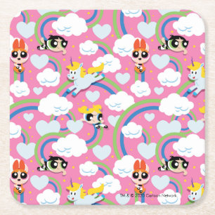Dessous-de-verre Carré En Papier Motif Rainbow Powerpuff Girls et Donny