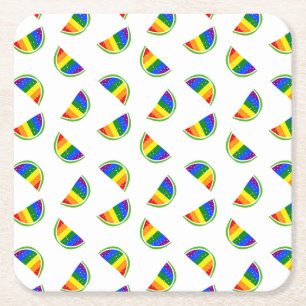 Dessous-de-verre Carré En Papier Motif Rainbow Watermelon