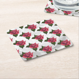 Dessous-de-verre Carré En Papier Motif rose