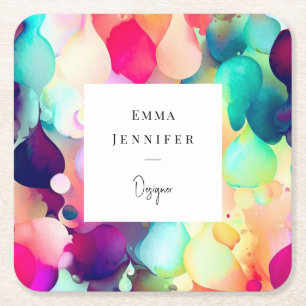 Dessous-de-verre Carré En Papier Motif rose Abstrait moderne