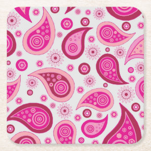 Dessous-de-verre Carré En Papier Motif rose pâle