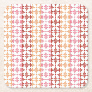 Dessous-de-verre Carré En Papier Motif rouge géométrique de rayures d'ikat