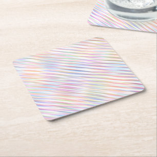 Dessous-de-verre Carré En Papier Motif simple moderne à bandes arc-en-ciel