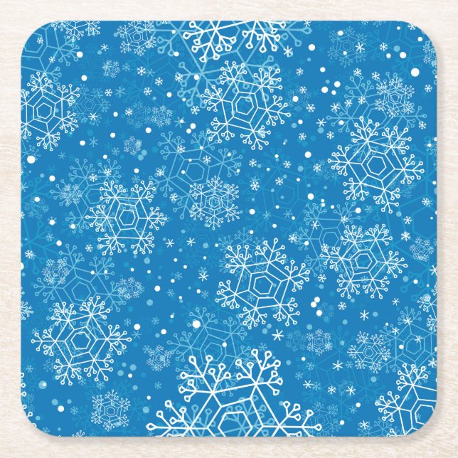 Dessous-de-verre Carré En Papier Motif Snowflake (Devant)