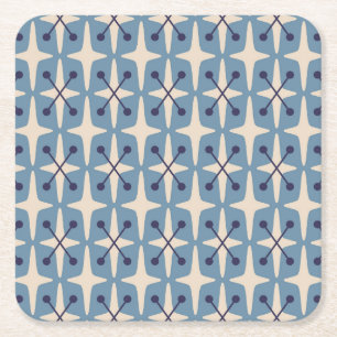 Dessous-de-verre Carré En Papier Motif Starburst moderne du milieu du siècle