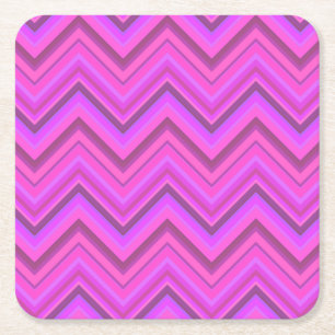 Dessous-de-verre Carré En Papier Motif zigzag à rayures roses