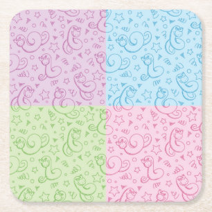 Dessous-de-verre Carré En Papier motifs avec des serpents
