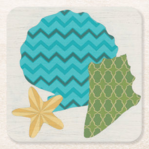 Dessous-de-verre Carré En Papier Motifs de Shell II