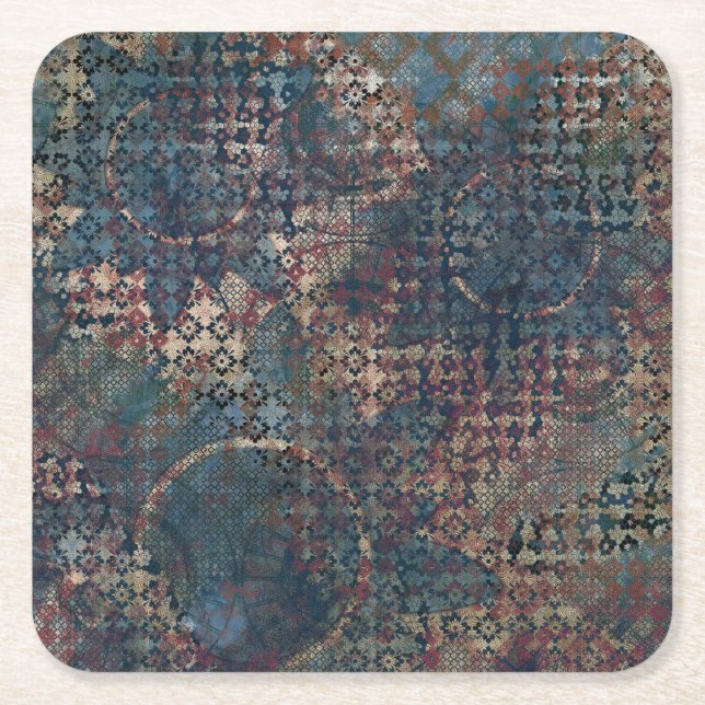 Dessous-de-verre Carré En Papier Motifs grungy avec des patchwork de Textures (Devant)