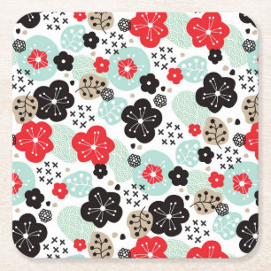Dessous-de-verre Carré En Papier Motifs japonais mignons de conception