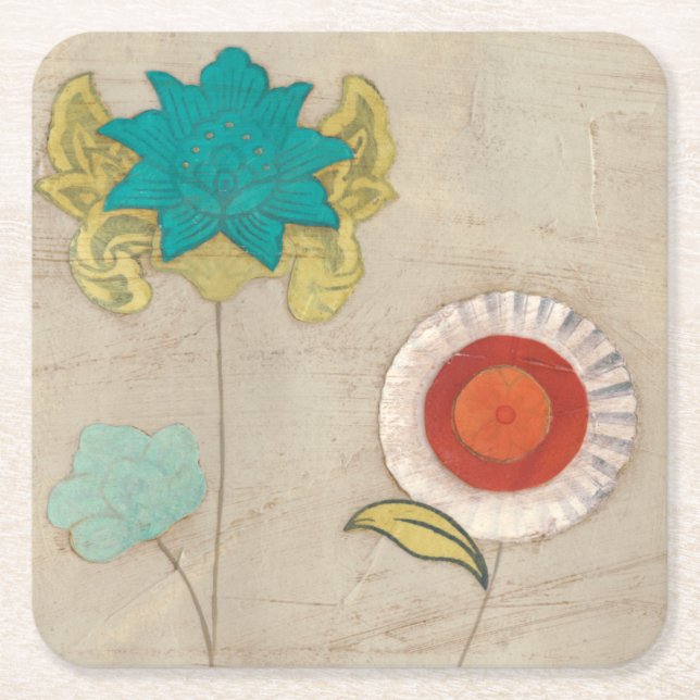 Dessous-de-verre Carré En Papier Motifs pétaux I (Devant)