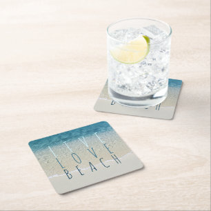 Dessous-de-verre Carré En Papier Motivationnelle Turquoise Bleu Océan Surf Vagues 