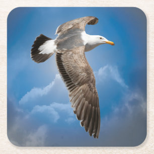 DESSOUS-DE-VERRE CARRÉ EN PAPIER MOUETTE