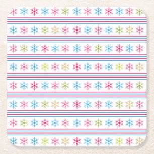 Dessous-de-verre Carré En Papier Multi-color snowflakes