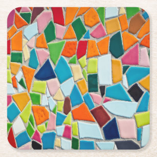 Dessous-de-verre Carré En Papier Mur de mosaïque simulé