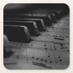 Dessous-de-verre Carré En Papier Music Piano Keys