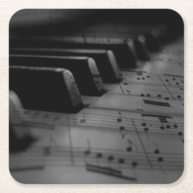 Dessous-de-verre Carré En Papier Music Piano Keys (Devant)