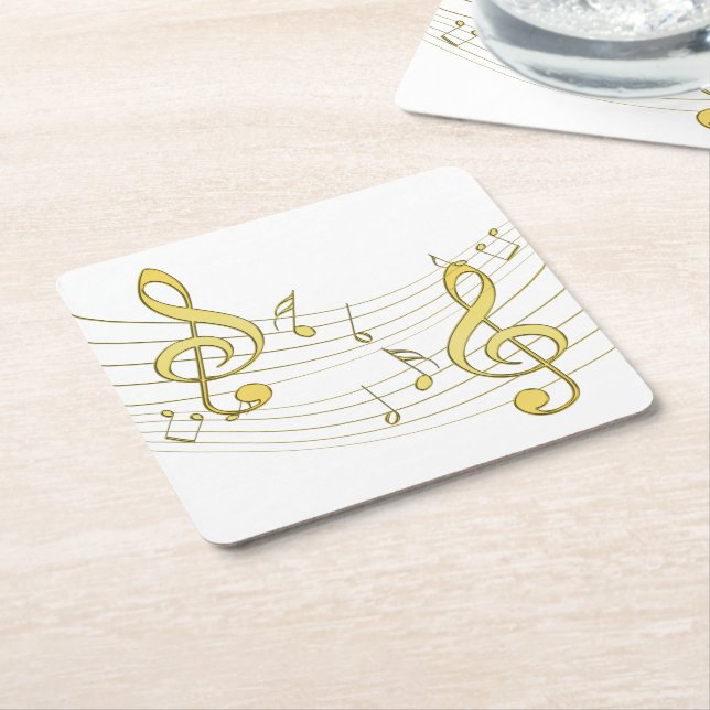 Dessous-de-verre Carré En Papier Musical (Incliné)
