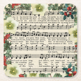 Dessous-de-verre Carré En Papier Musique de Noël, Joie au Monde,