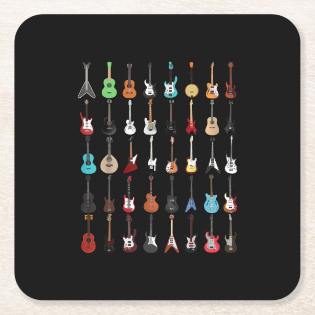 Dessous-de-verre Carré En Papier Musique guitar (Devant)