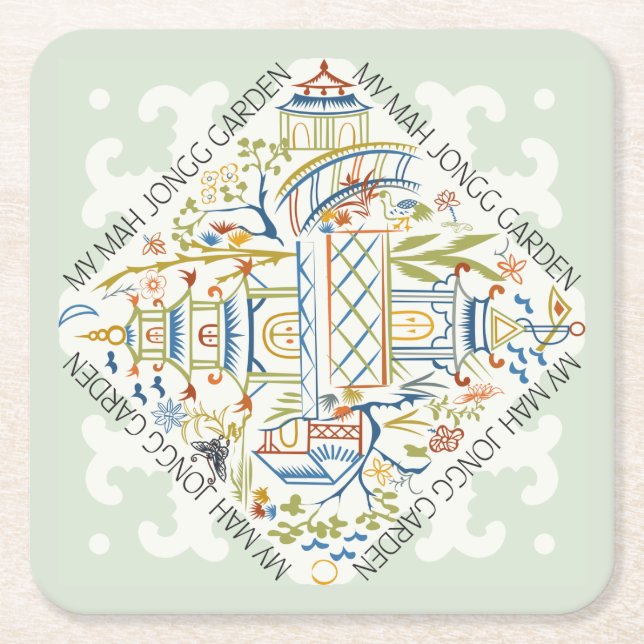 Dessous-de-verre Carré En Papier My Mah Jongg Garden Coasters (Devant)