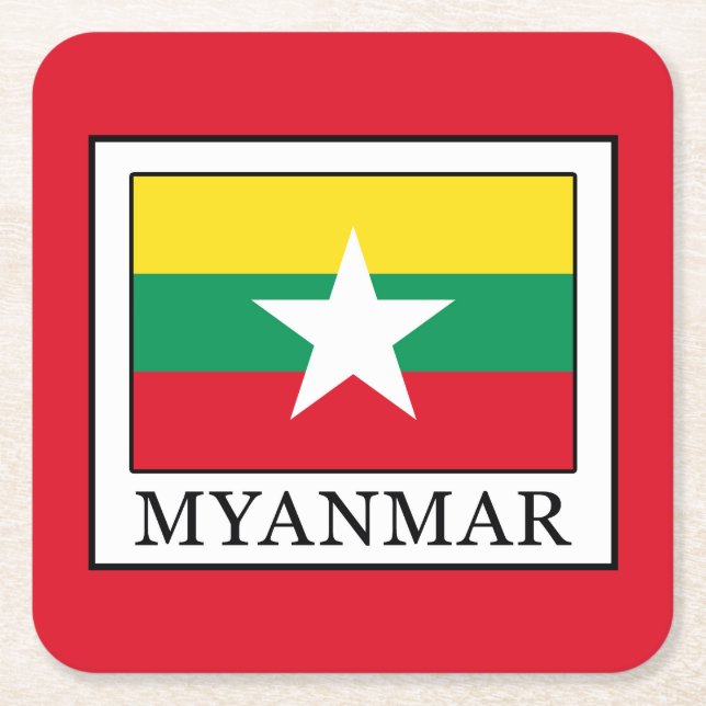 Dessous-de-verre Carré En Papier Myanmar (Devant)