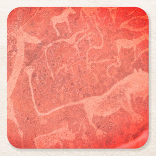 Dessous-de-verre Carré En Papier Namibie Afrique Rock Art Peinture