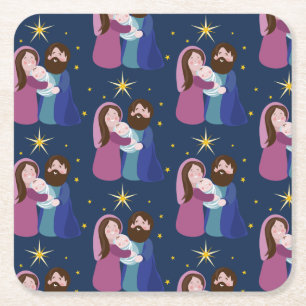 Dessous-de-verre Carré En Papier Nativité Noël
