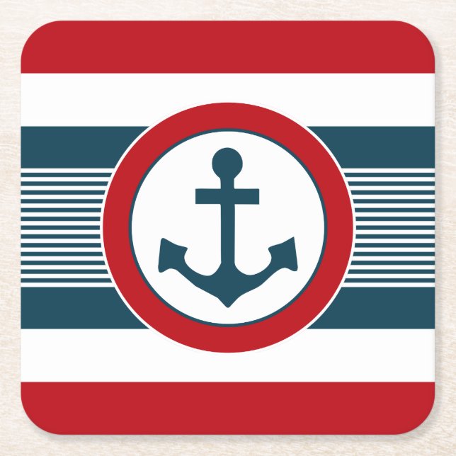 Dessous-de-verre Carré En Papier Nautical design (Devant)