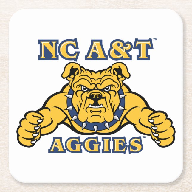 Dessous-de-verre Carré En Papier NC A&T Agences | Aggie Bulldog (Devant)