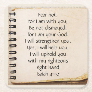 Dessous-de-verre Carré En Papier Ne craignez pas, Écriture Isaiah Vintage Note Papi