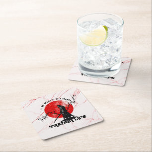 Dessous-de-verre Carré En Papier Ne crains pas Motivation Samouraï N Marbre