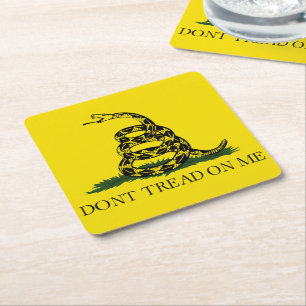 Dessous-de-verre Carré En Papier Ne pas taper sur le drapeau de Me Gadsden