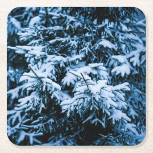 Dessous-de-verre Carré En Papier Neige Arbre de Noël d'Hiver