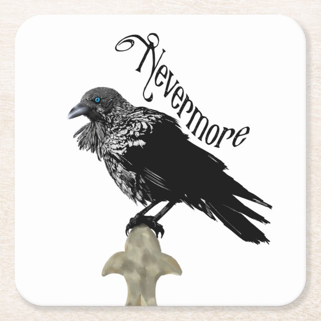 Dessous-de-verre Carré En Papier Nevermore Raven (Devant)