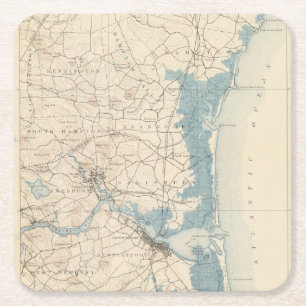 Dessous-de-verre Carré En Papier Newburyport, le Massachusetts