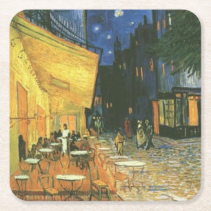 Dessous-de-verre Carré En Papier Night Cafe Peinture de van Gogh